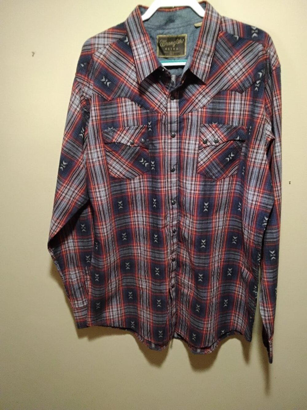 Wrangler Retro Western long sleeve snap shirt in a rare Big & Tall size 2XT